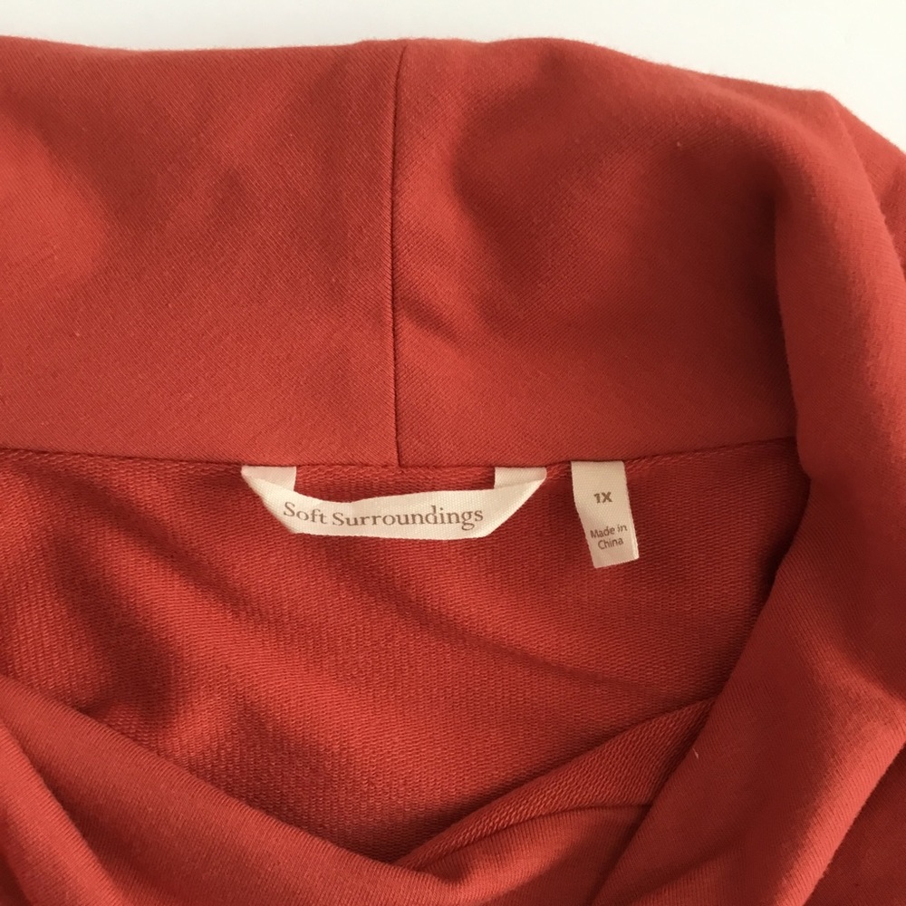 Soft Surroundings “Valerie” Cowl Neck Coral Size 1X - Picture 5 of 9